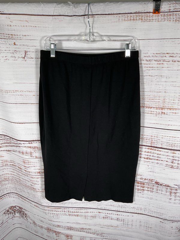 St. John Collection Women's Viscose Blend Black Pencil Skirt Size M