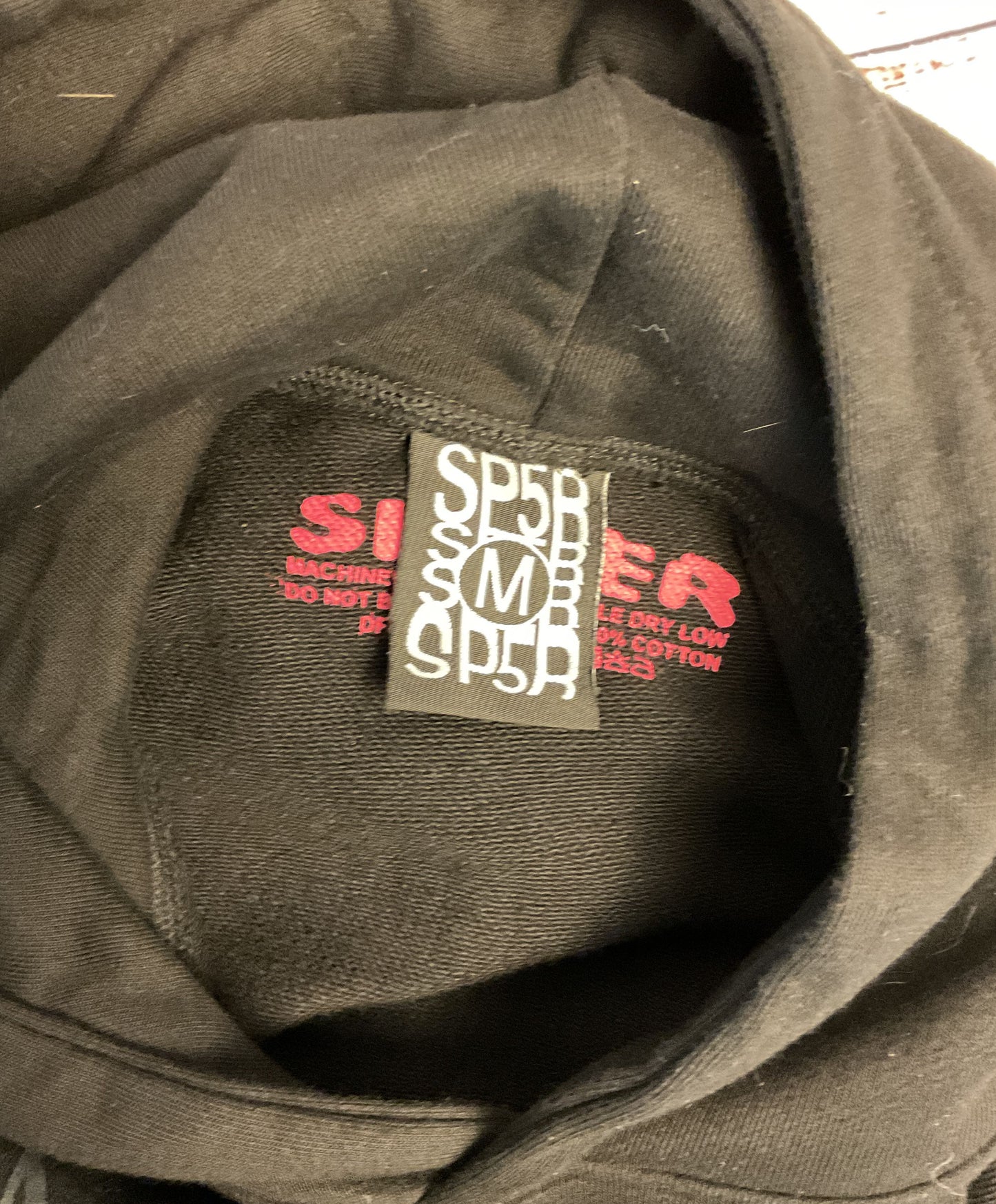 Unisex Sp5der Black Hoodie Size M