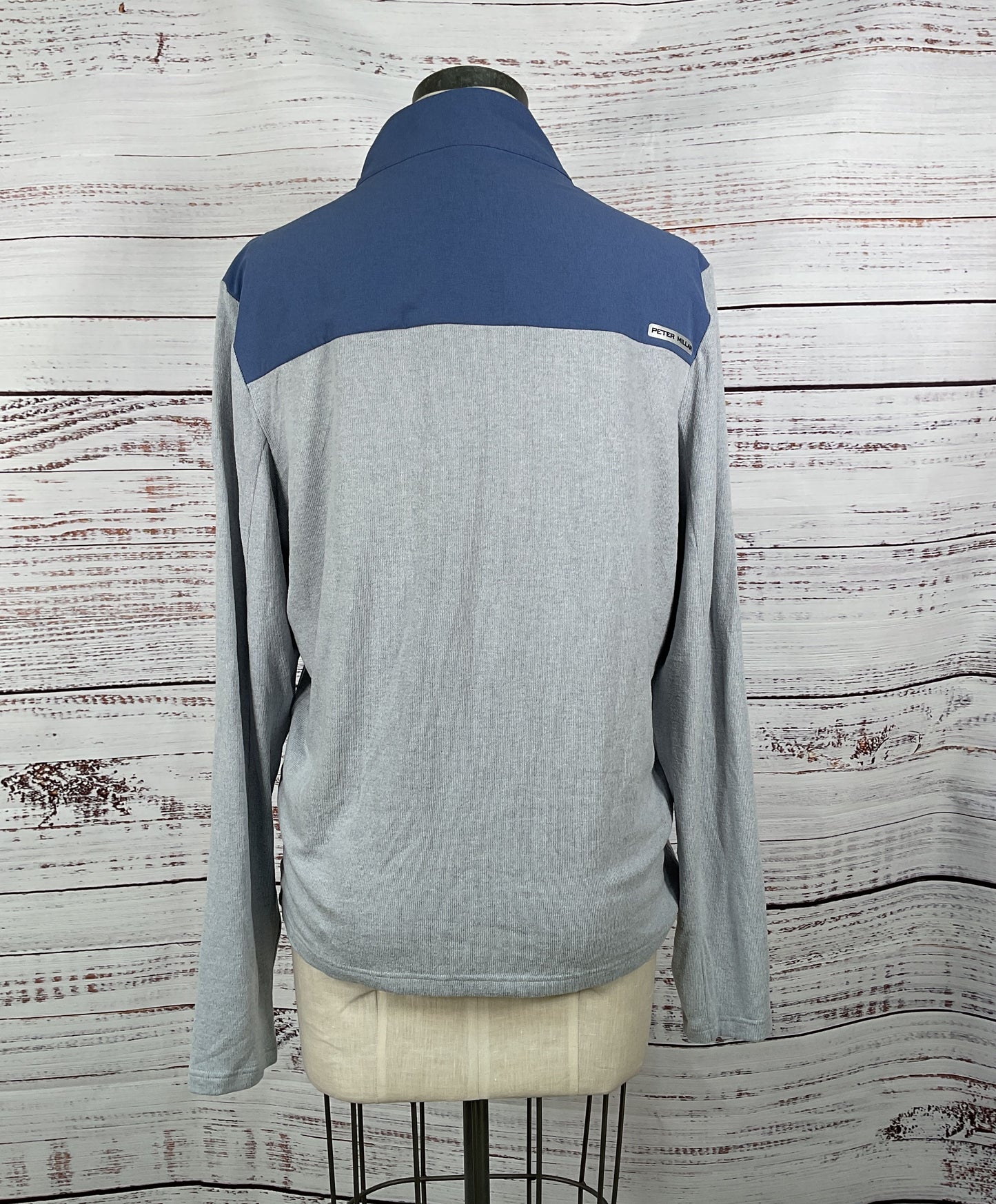 Peter Millar Crown Crafted Blue and Gray Light Weight Zip-Up Jacket - Size Large