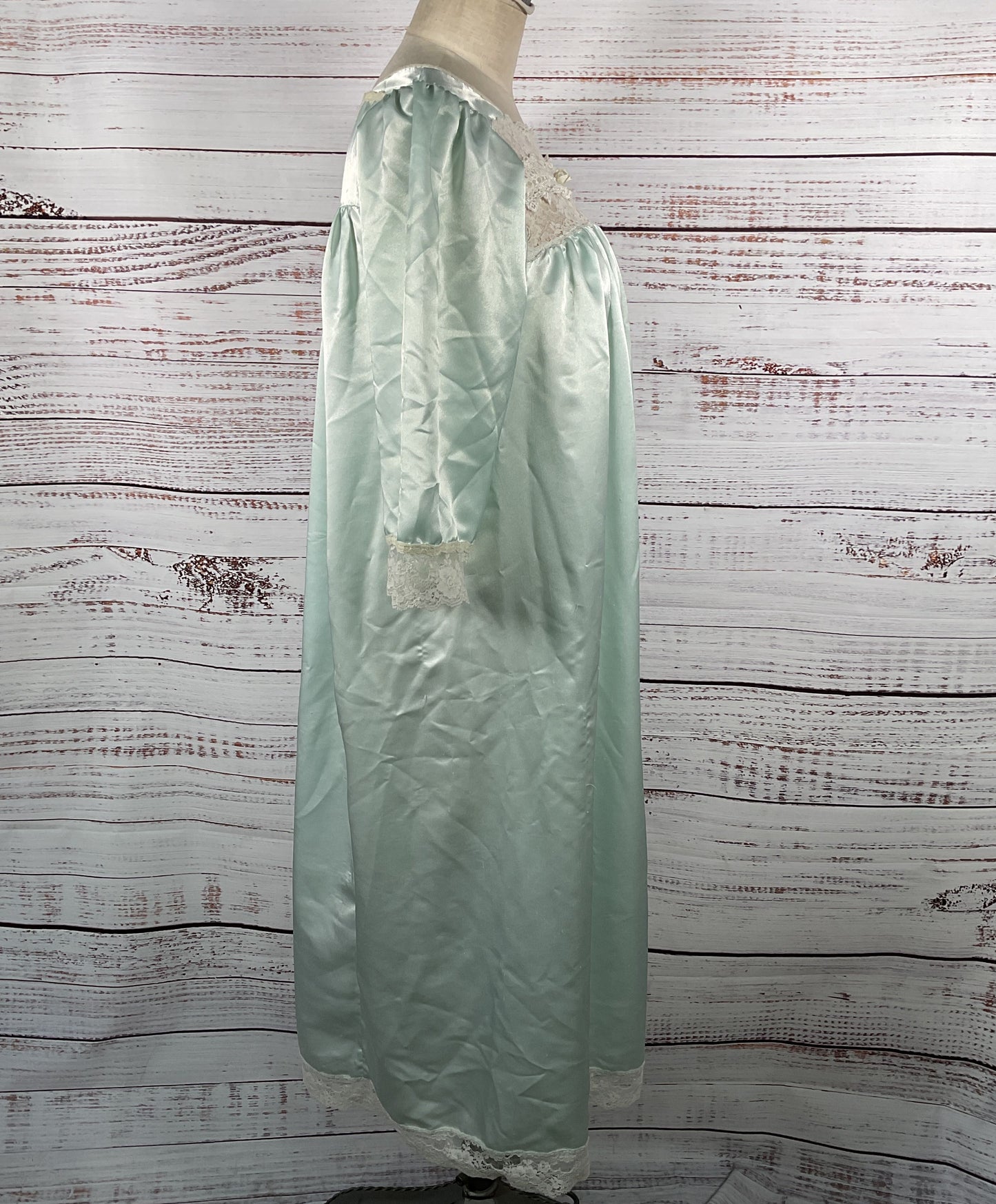 Christian Dior Vintage Lace Lined Nightgown Green