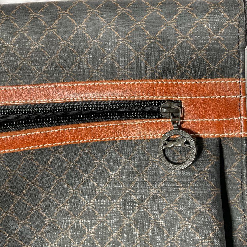 VTG. LONGCHAMPS Paris Brown Monogram Garment Bag
