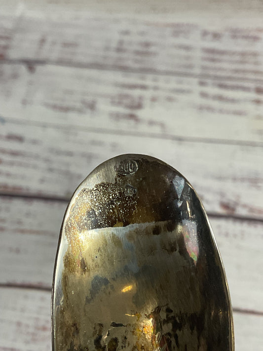 Vintage .800 Silver Flower Themed Candle Holder