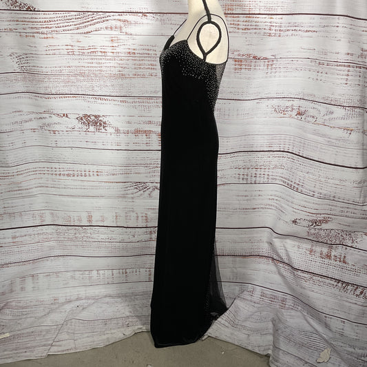 Dave & Johnny by Laura Ryner Black Velvet Beaded Mesh Dress - Size 7/8