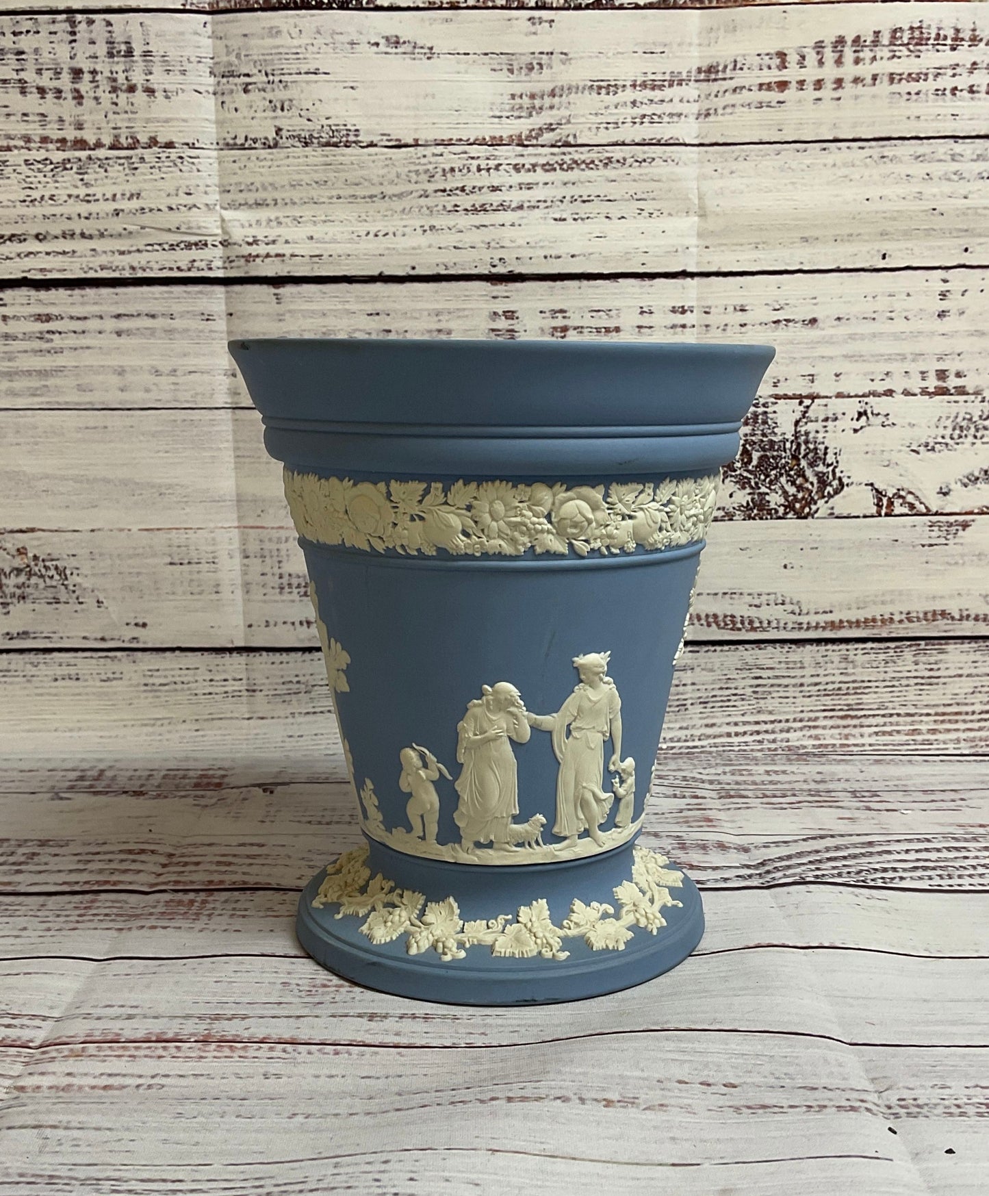 Wedgwood Powder Blue Jasperware Flower Pot Planter