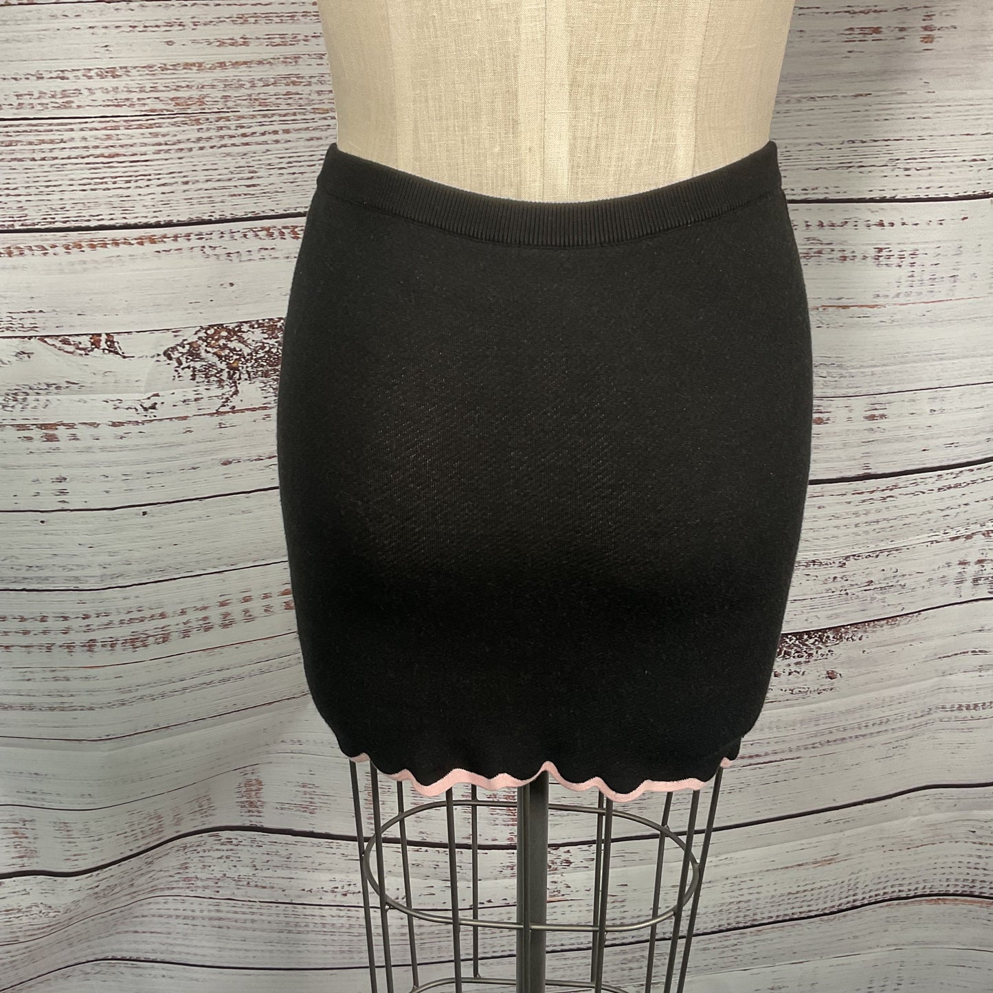 For Love and Lemons Black Knit Stretch Viscose Mini Skirt - Size S New