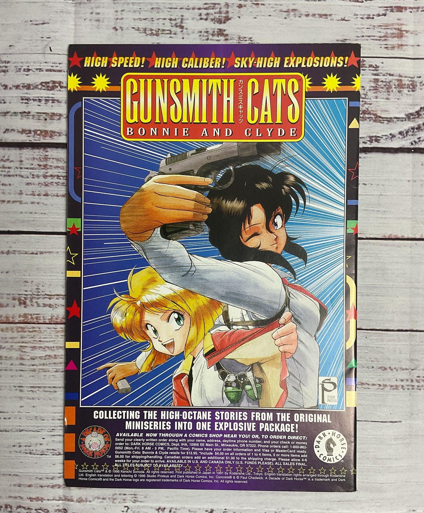 1997 Print Gunsmith Cats: Shades Of Gray: Kenichi Sonoda Vol #3-5 of 5 LOT