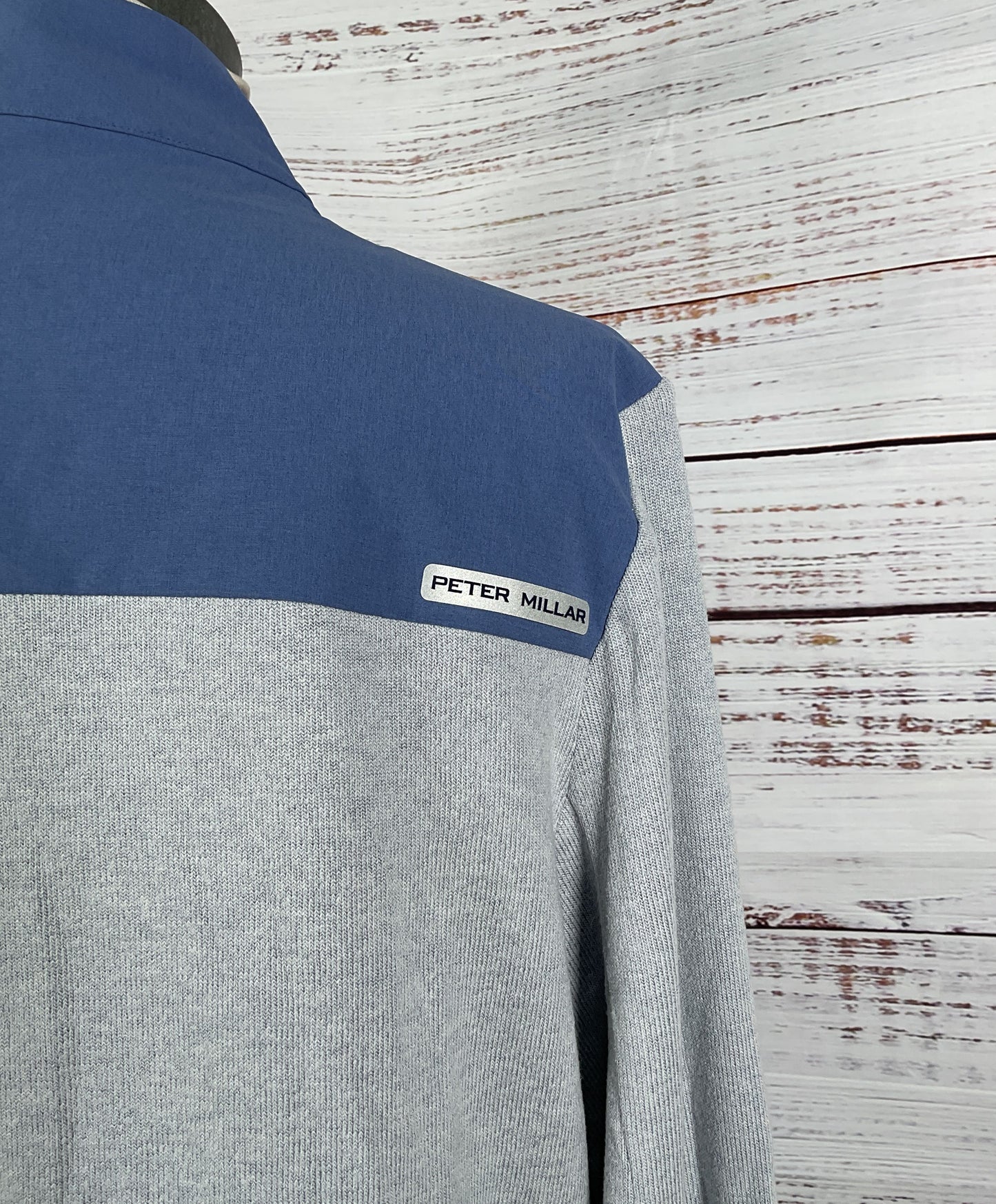 Peter Millar Crown Crafted Blue and Gray Light Weight Zip-Up Jacket - Size Large