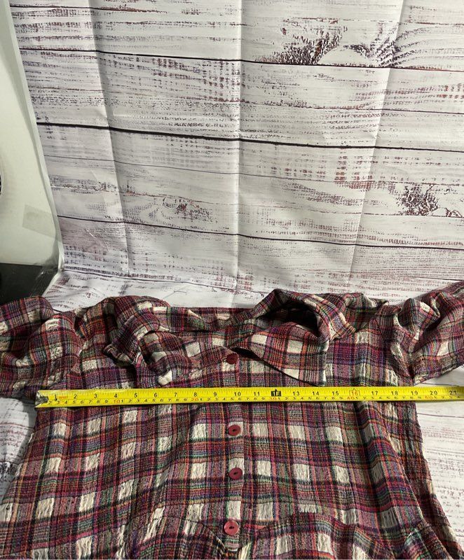 Giselle Shepatin Multicolor Plaid Long Sleeve Button Shirt - Size M