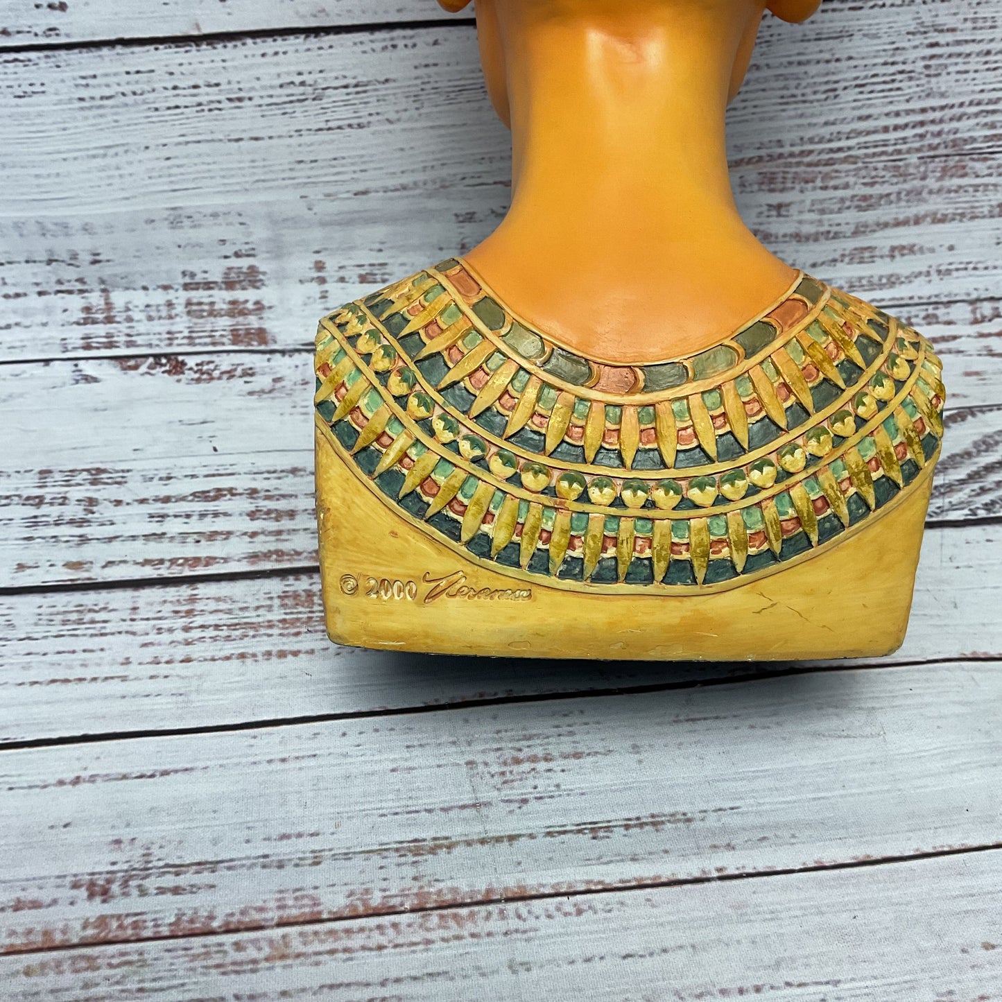 Vintage Bust Nefertiti Ancient Egypt Hand Painted Bust 12"