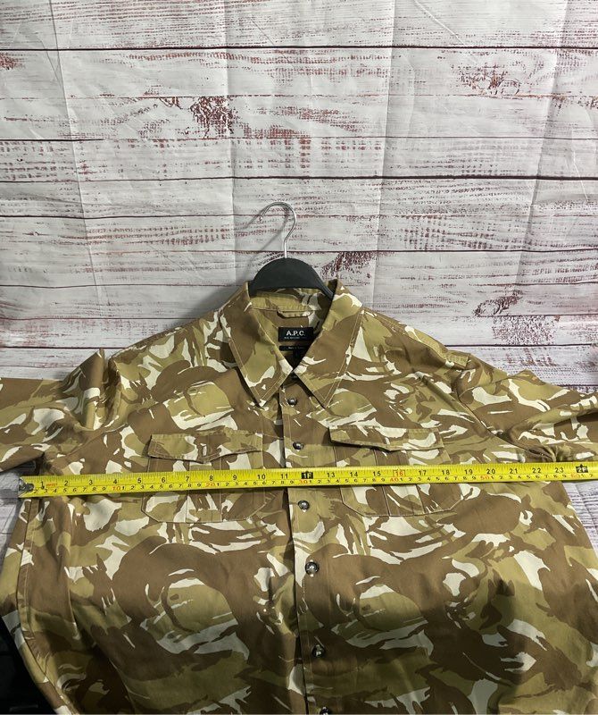 APC Rue Madame Paris Camo Button Up Shirt Size L
