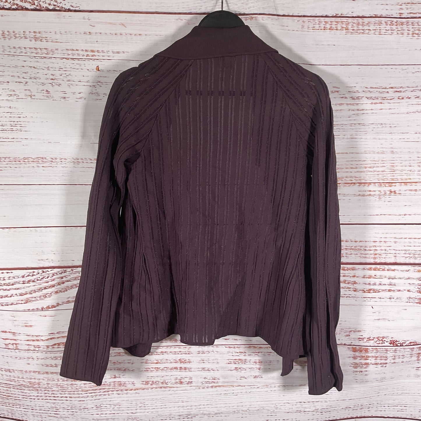 Herve Leger Purple Knit Rayon Nylon Cardigan - Size XL