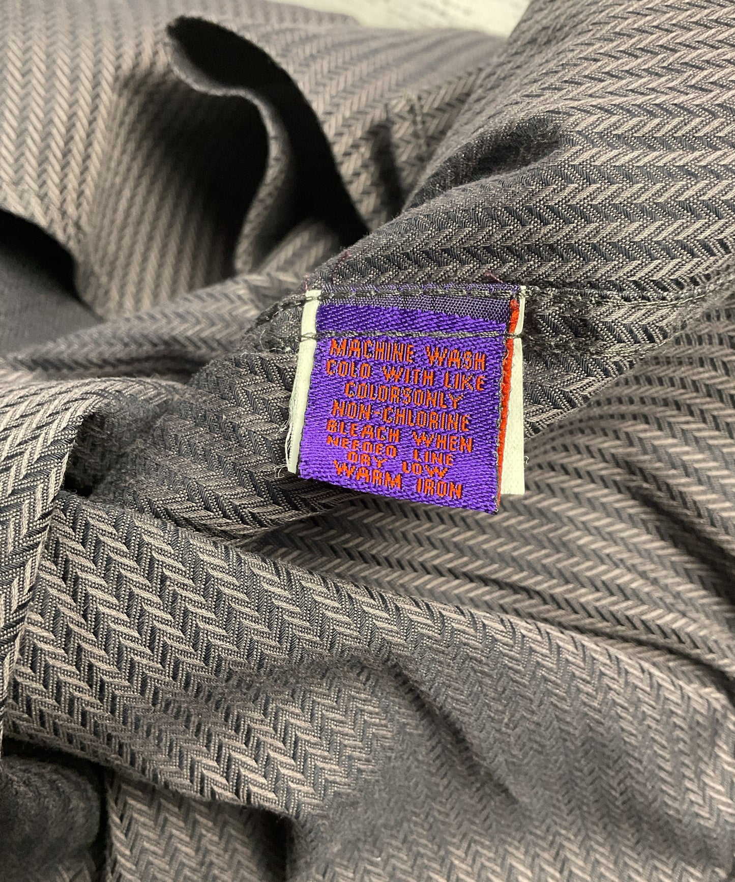 Kuhlman 80s 2 Fold Purple Grey French Cuff Long Sleeve Dress Shirt Size 41