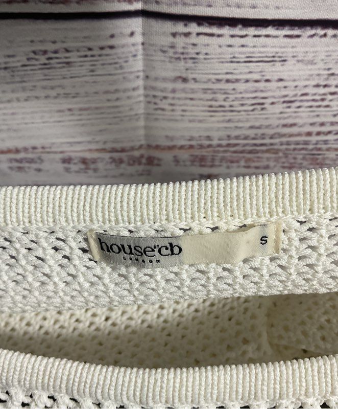 HOUSE OF CB Women's White Knit Top Size S Viscose Blend