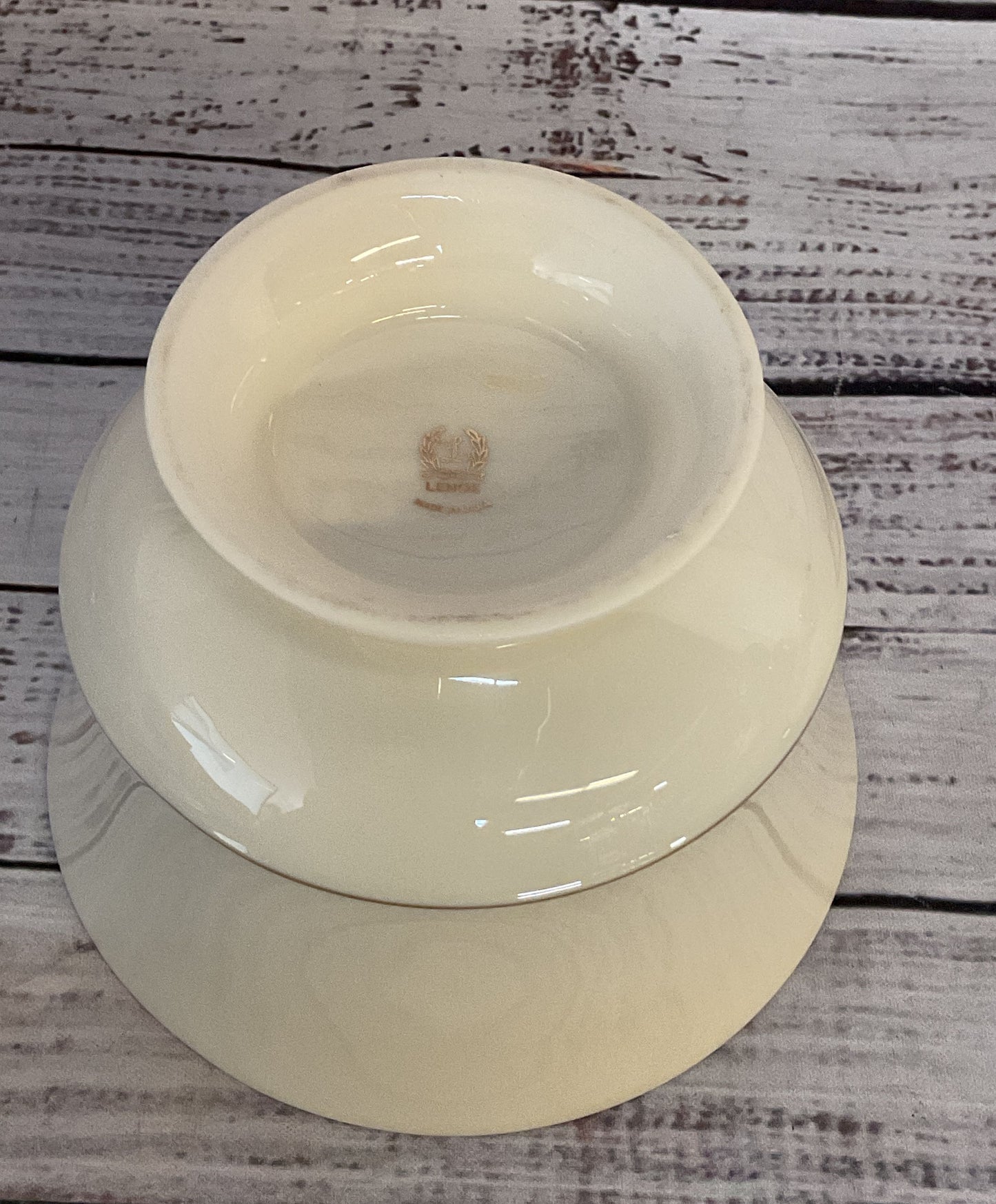 Lenox Vintage Lyric Candy Dish Cream Gold