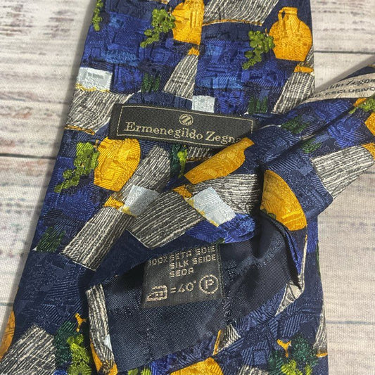 Lot of 3 Silk/Silk Blend Red & Blue Men's Ties Armani Zegna Oscar De La Renta