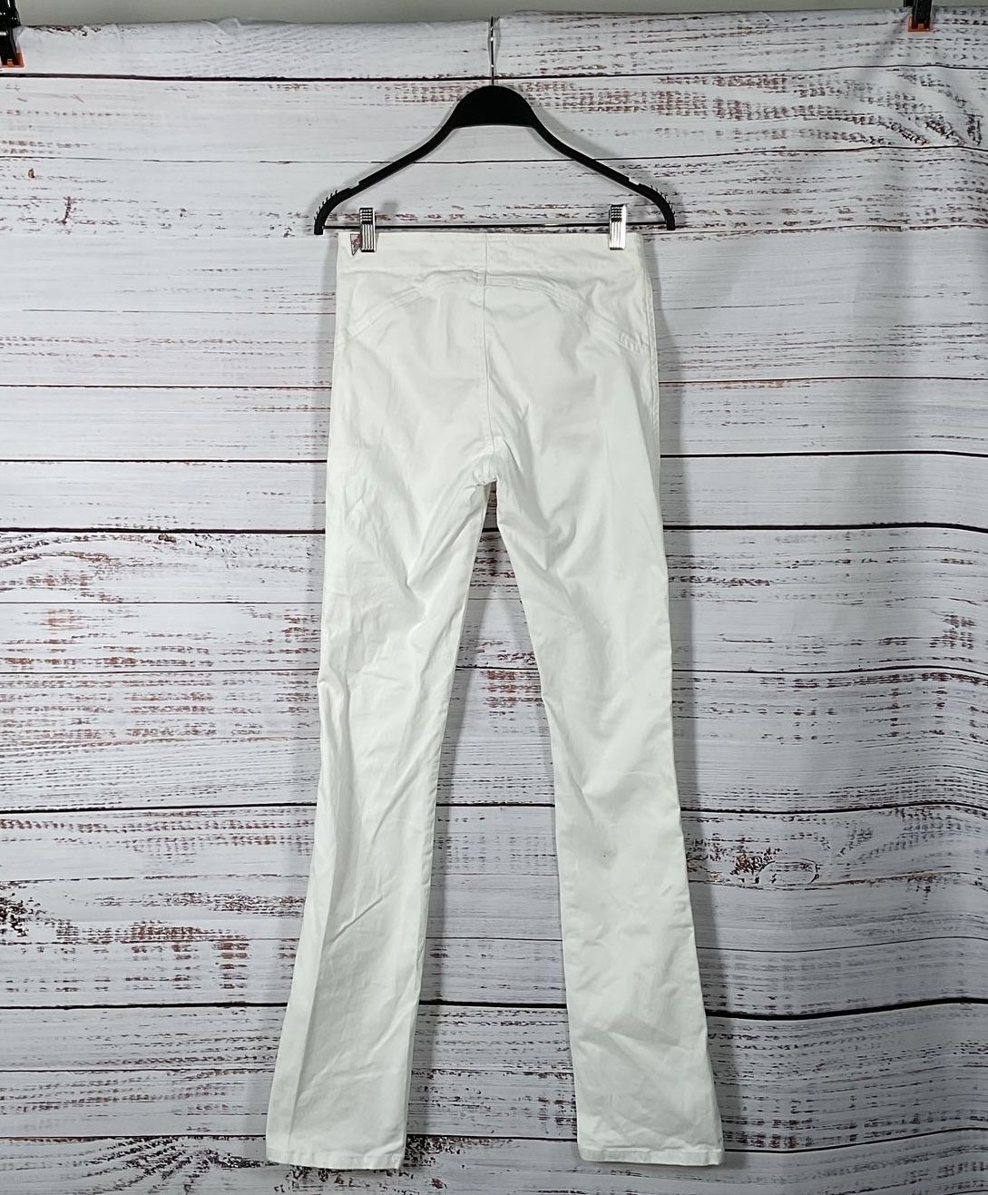 RARE Vintage 70's Chemin De Fer White Straight Leg Double Zip Pants - Size 27"