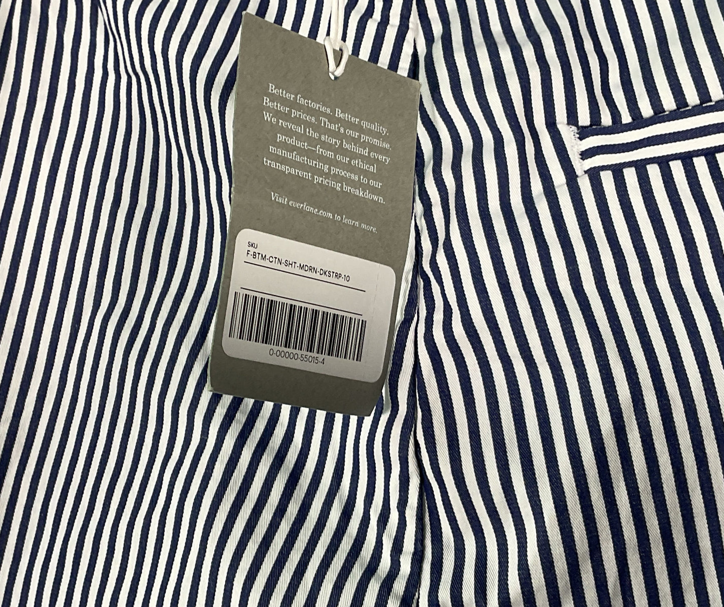 Everlane Striped The Easy Short Blue White 10