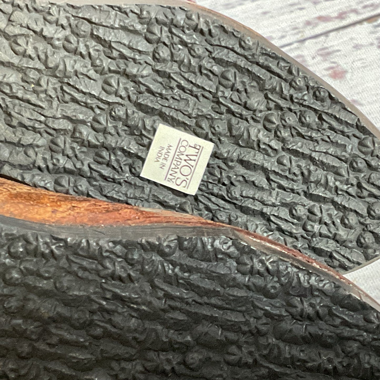 TWO'S COMPANY Brown Wingtip Shoe Figurines- 5.25"