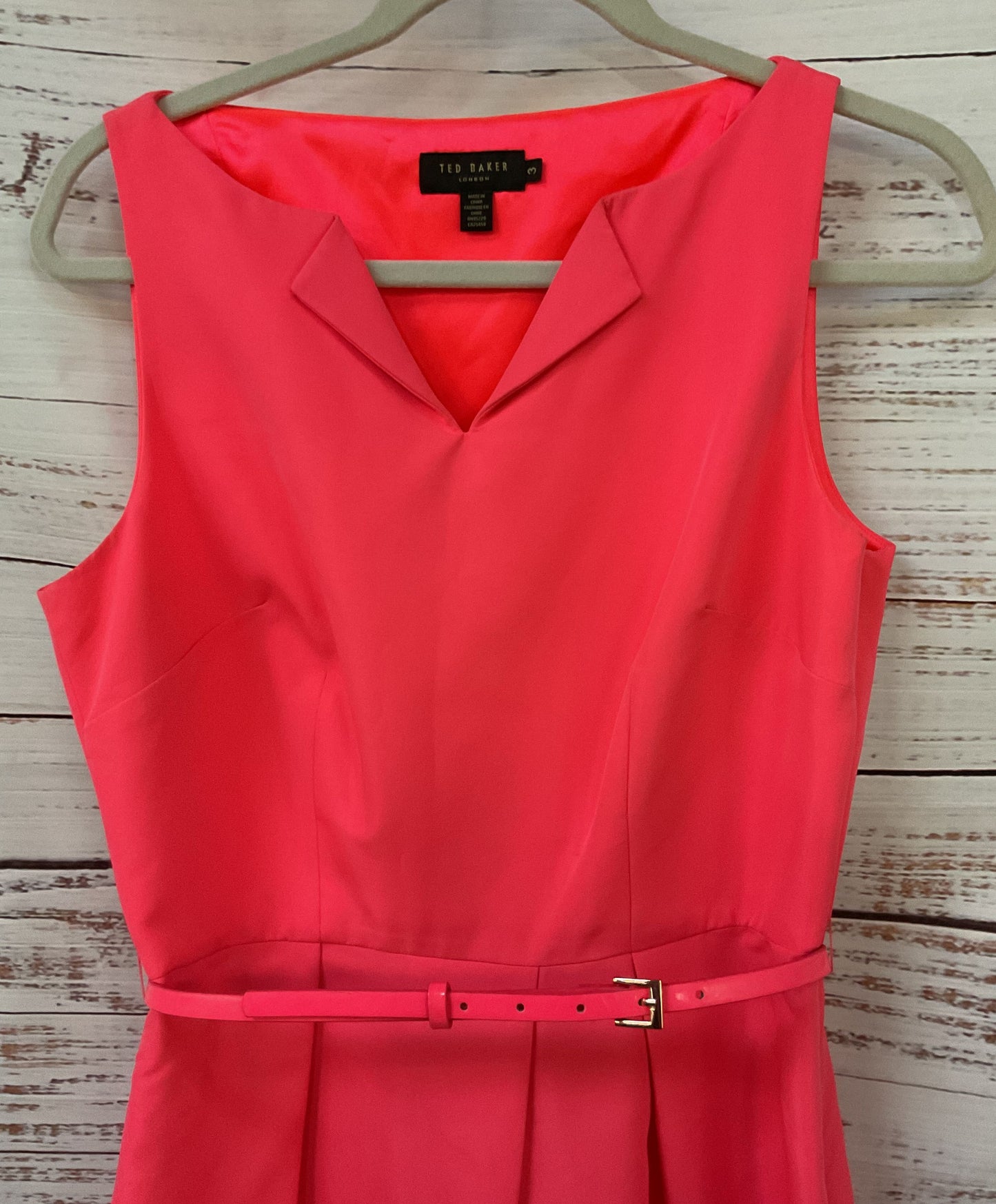 Ted Baker Halina Women's Sleeveless Pink Belted Dress Size M