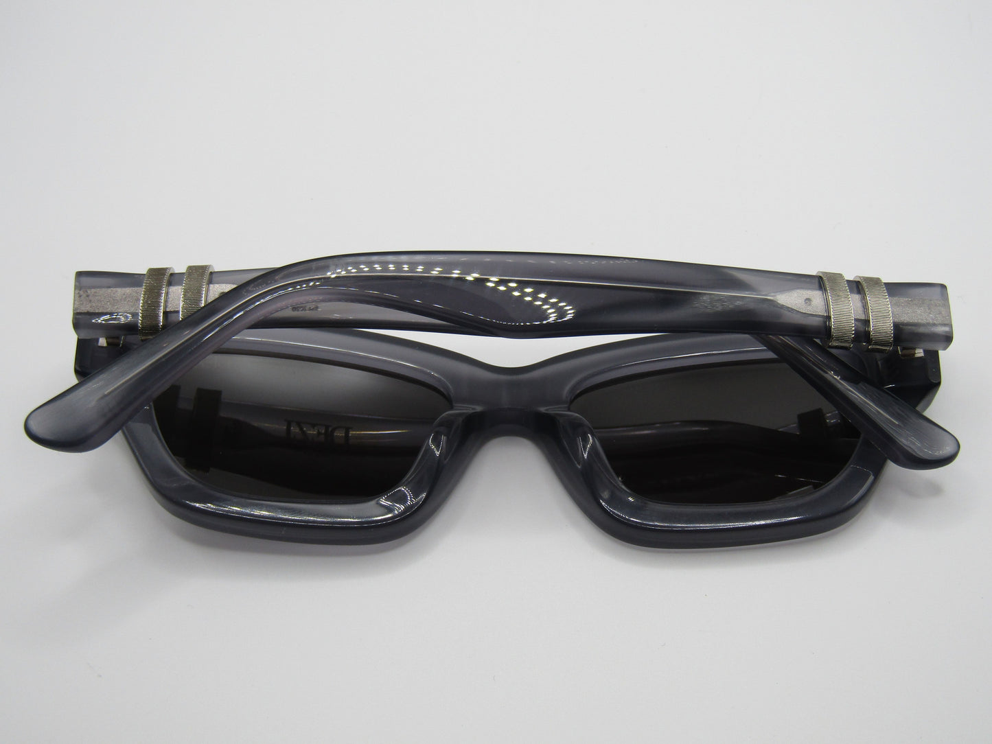 Dezi Stacked Women's Gray Smoke Acetate Cat Eye Sunglasses