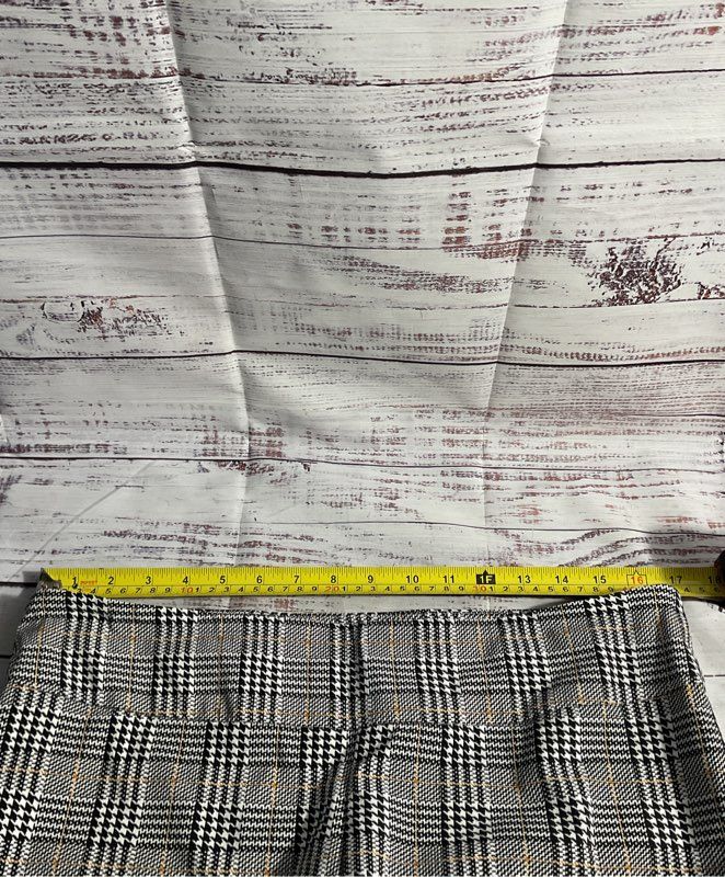 Pure Amici Women's Plaid Black & White Nylon Stretch Trouser Pants Size L