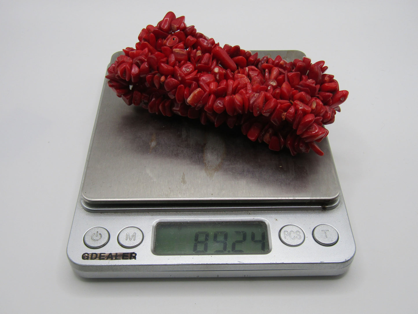 Artisan Handcrafted Red Coral Cluster Stretch Bracelet