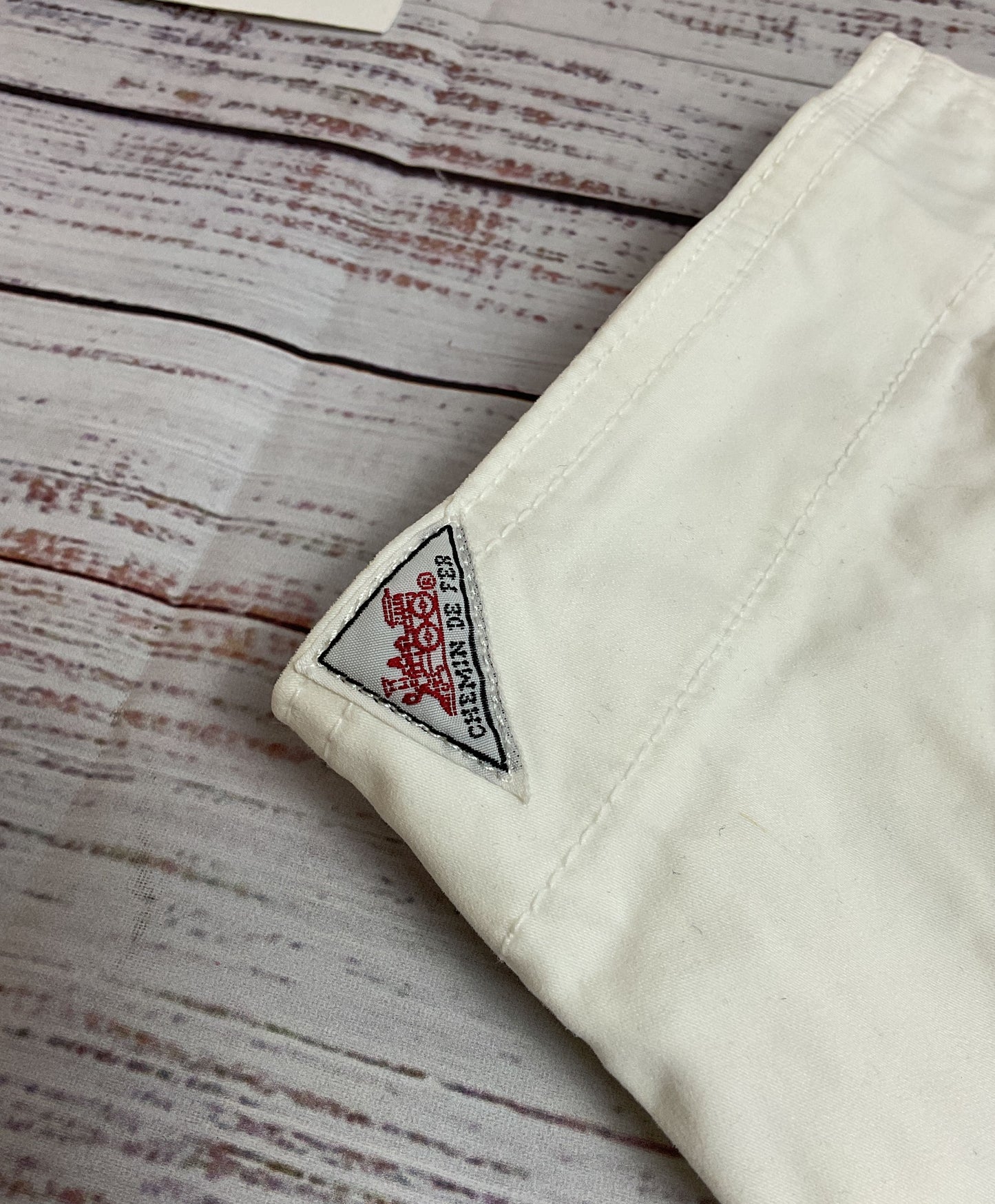 RARE Vintage 70's Chemin De Fer White Straight Leg Double Zip Pants - Size 27"