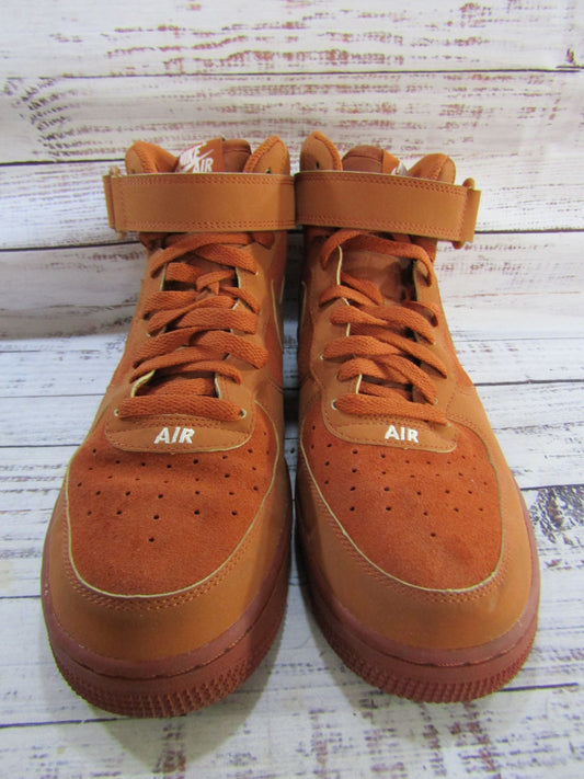 Nike Air Force 1 Mid '07 Men's Orange Mid-Top Sneakers Size 10 315123-207