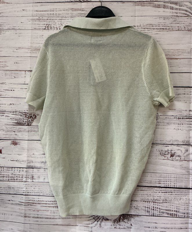 NWT Guess Light Green Mesh Polo Shirt Size M