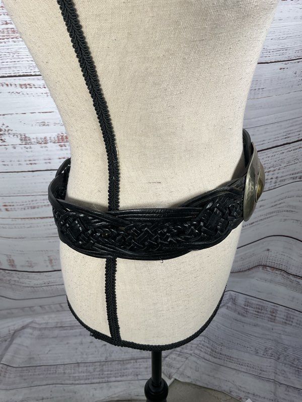 Vintage Chico's Braided Genuine Leather with Metal Buckle Belt Women's S/M