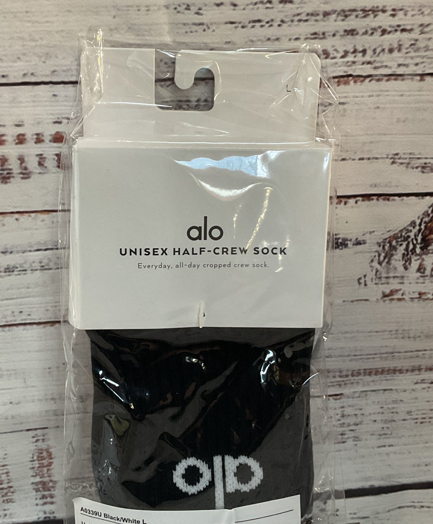 ALO Half Crew Throwback Socks Black L