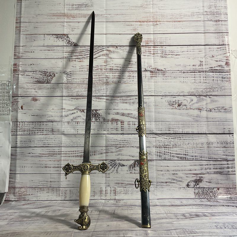 Masonic Knights Templar Ceremonial Dress Sword w/ Scabbard *NO CHAIN*