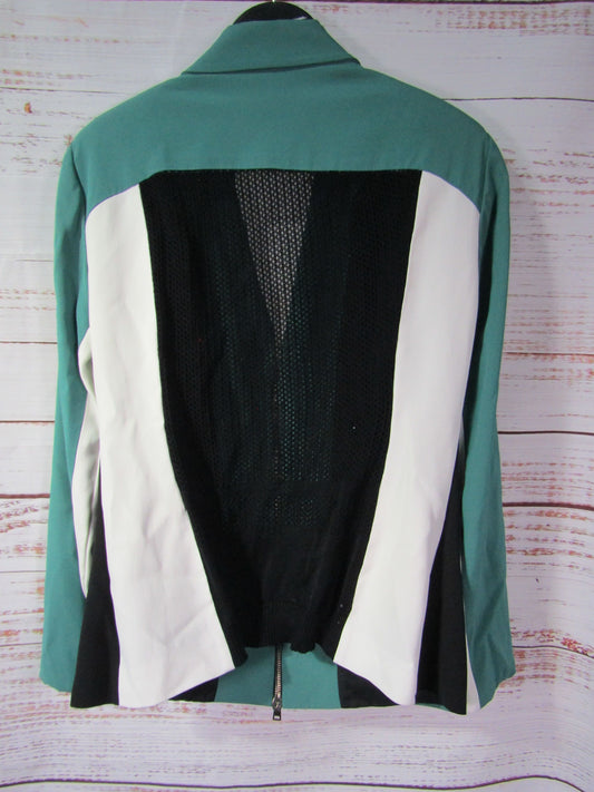 Pianurastudio Women's Green Zip Blazer Jacket Size 48