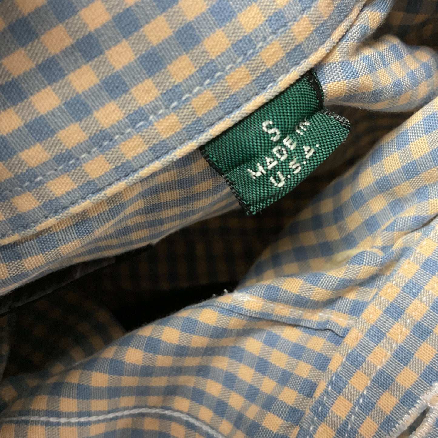 Gitman Bros Blue Beige Shepard Check Button Up Long Sleeve Shirt - Size S