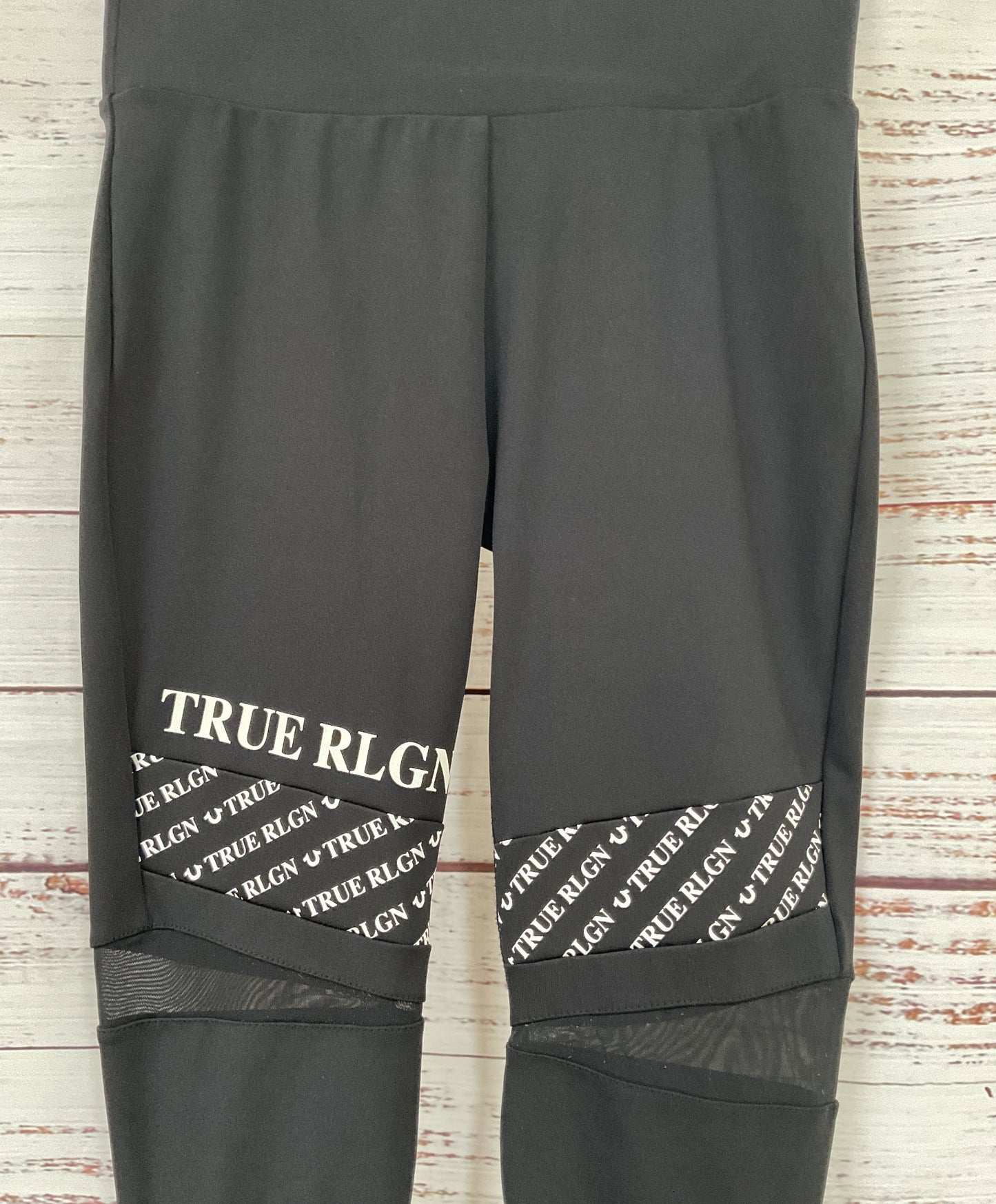 True Religion Women's Black Signature Monogram Leggings Size S