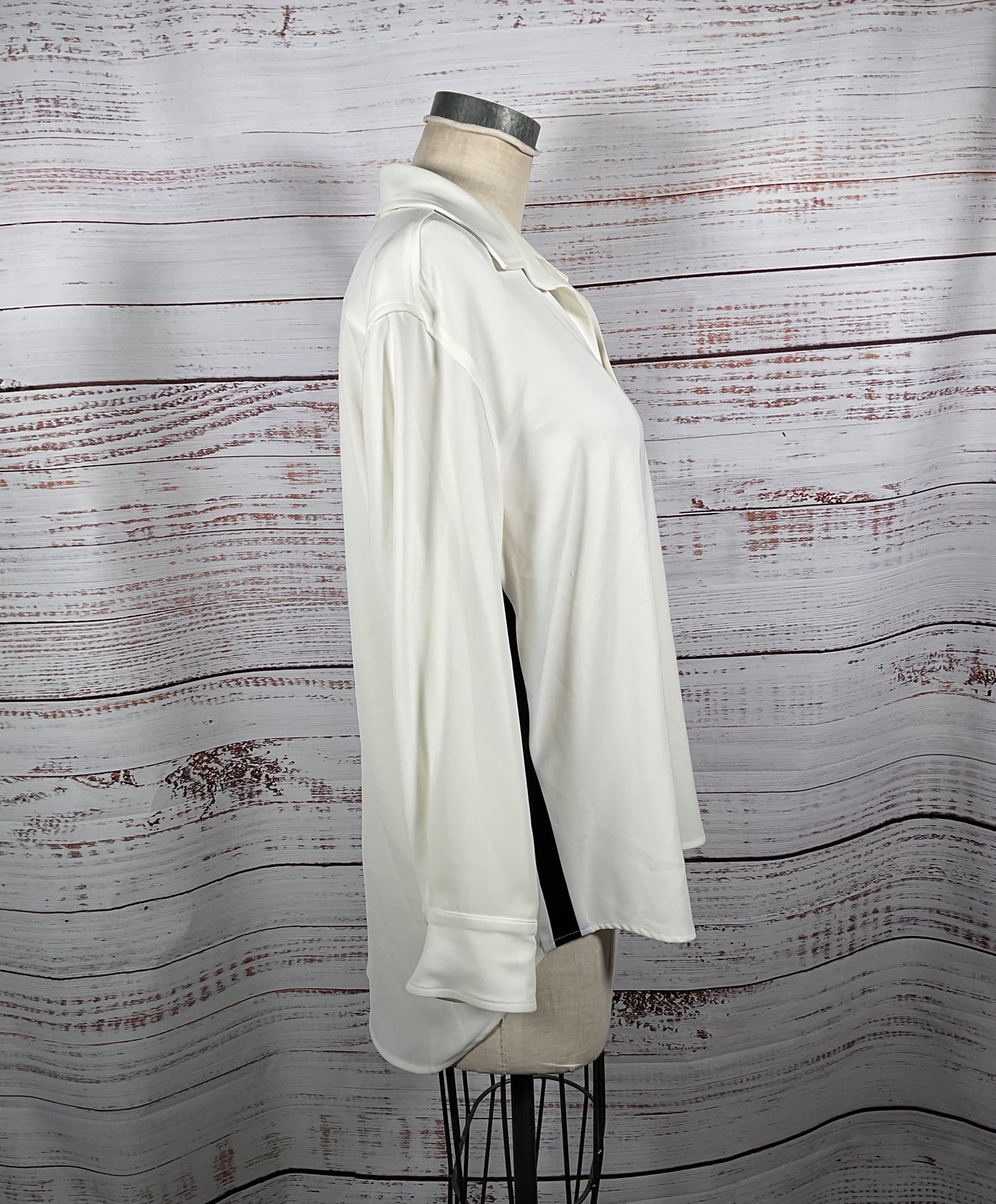 Pure Amici White Button-Down Blouse Women's - Size Large