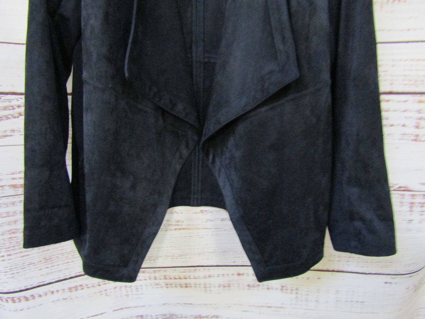 J. Jill Navy Blue Faux Suede Draped Jacket Size M