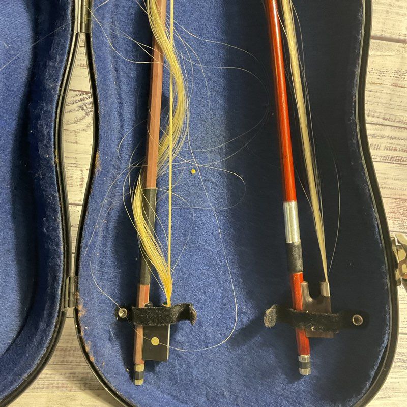 VTG 1981 Karl Hofner Bubenreuth Violin Fiddle in Hard Case w/ 2 Damaged Bows