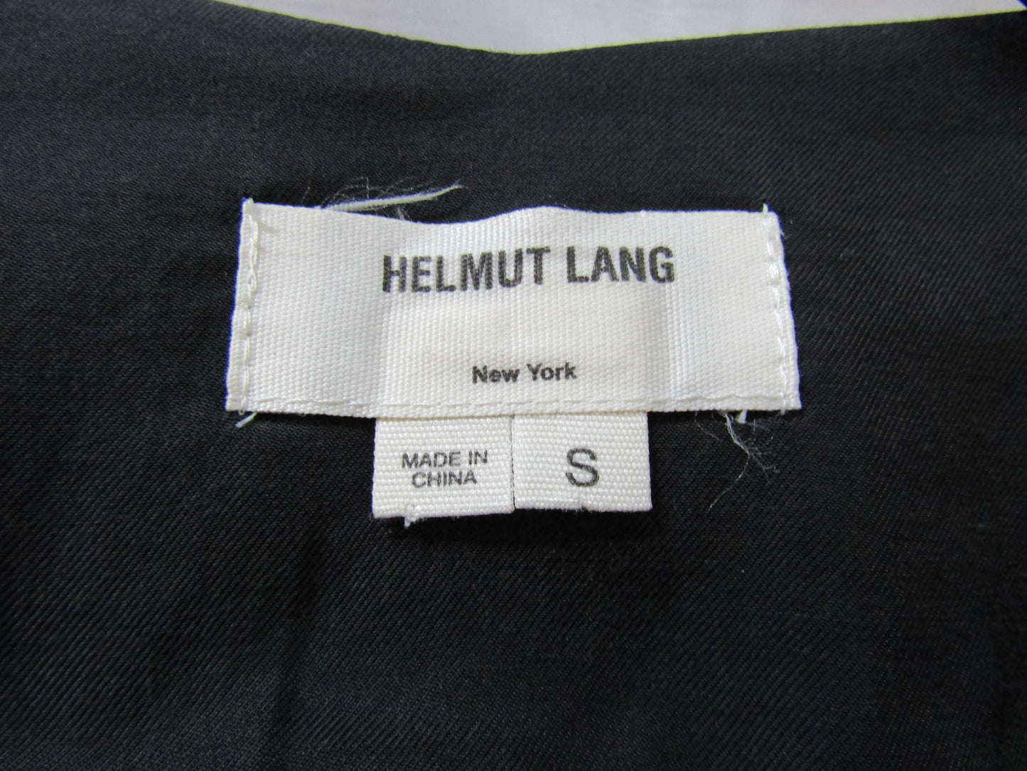 Helmut Lang Women's Black Cotton Blend Moto Jacket Size S