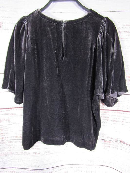 Closed Women's Gray Silk Blend Velvet Blouse Size XS