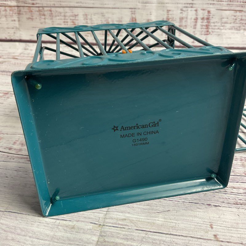 American Girl Blue Metal Parrot Bird Cage 4"