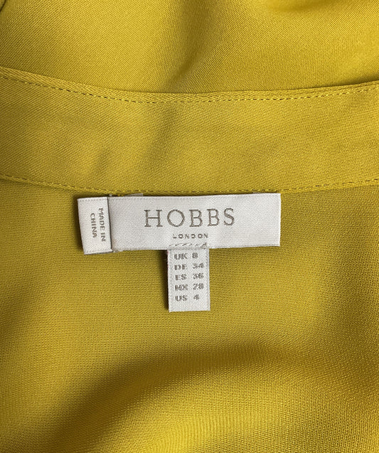 Hobbs London Yellow V-Neck Tunic Blouse Office/Workwear Women's - Size 4