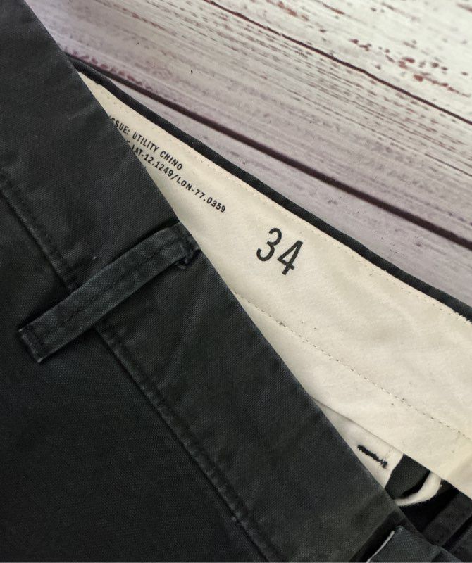 Men's Anapolis Global Citizen Black Chino Pants Size 34 Retail $138