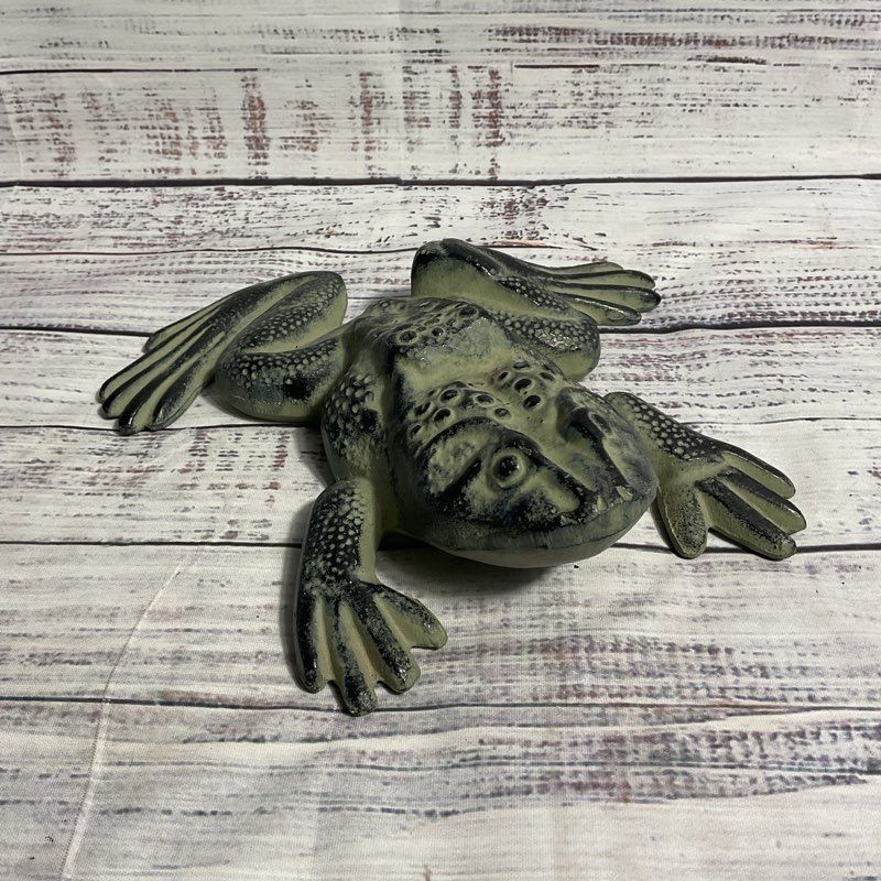 VTG. Virginia Metalcrafters Cast Iron Frog Toad Model #21 Doorstop Garden Statue