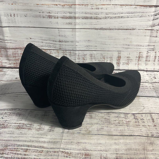 Eileen Fisher Black Knit & Suede Pump Heel Women's Size 5.5