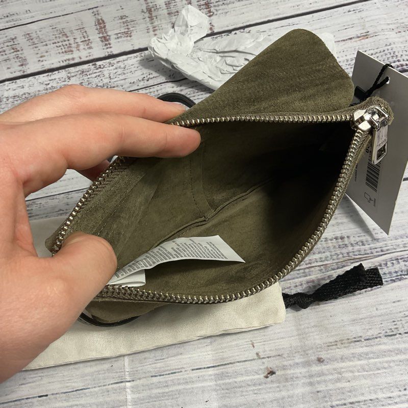 NWT Prune Mini Vienna Green Suede Crossbody w/ Damaged Bag