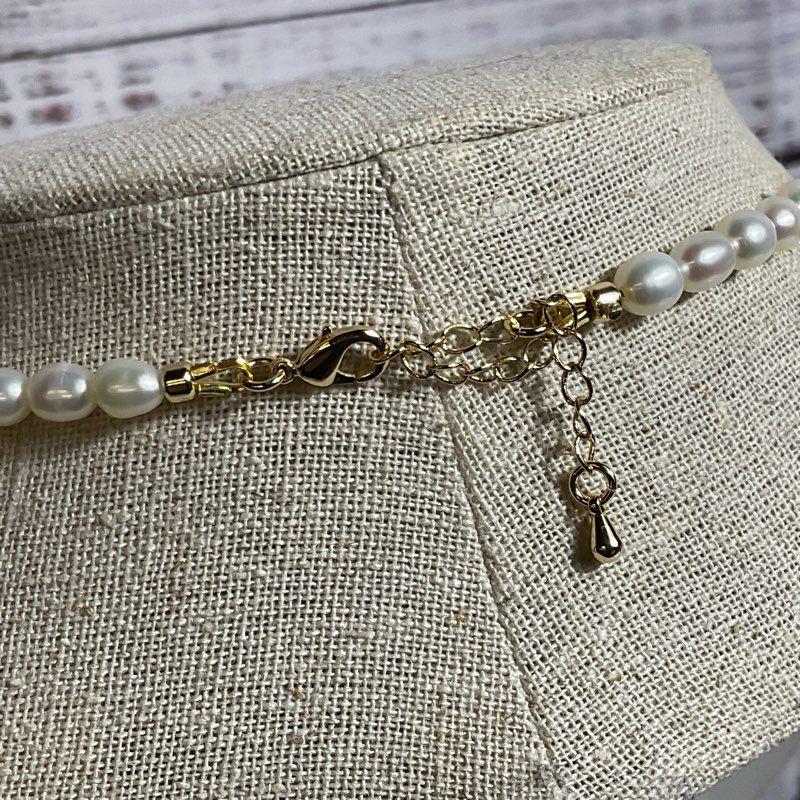 Gold Tone Abalone & Pearl 16" Necklace