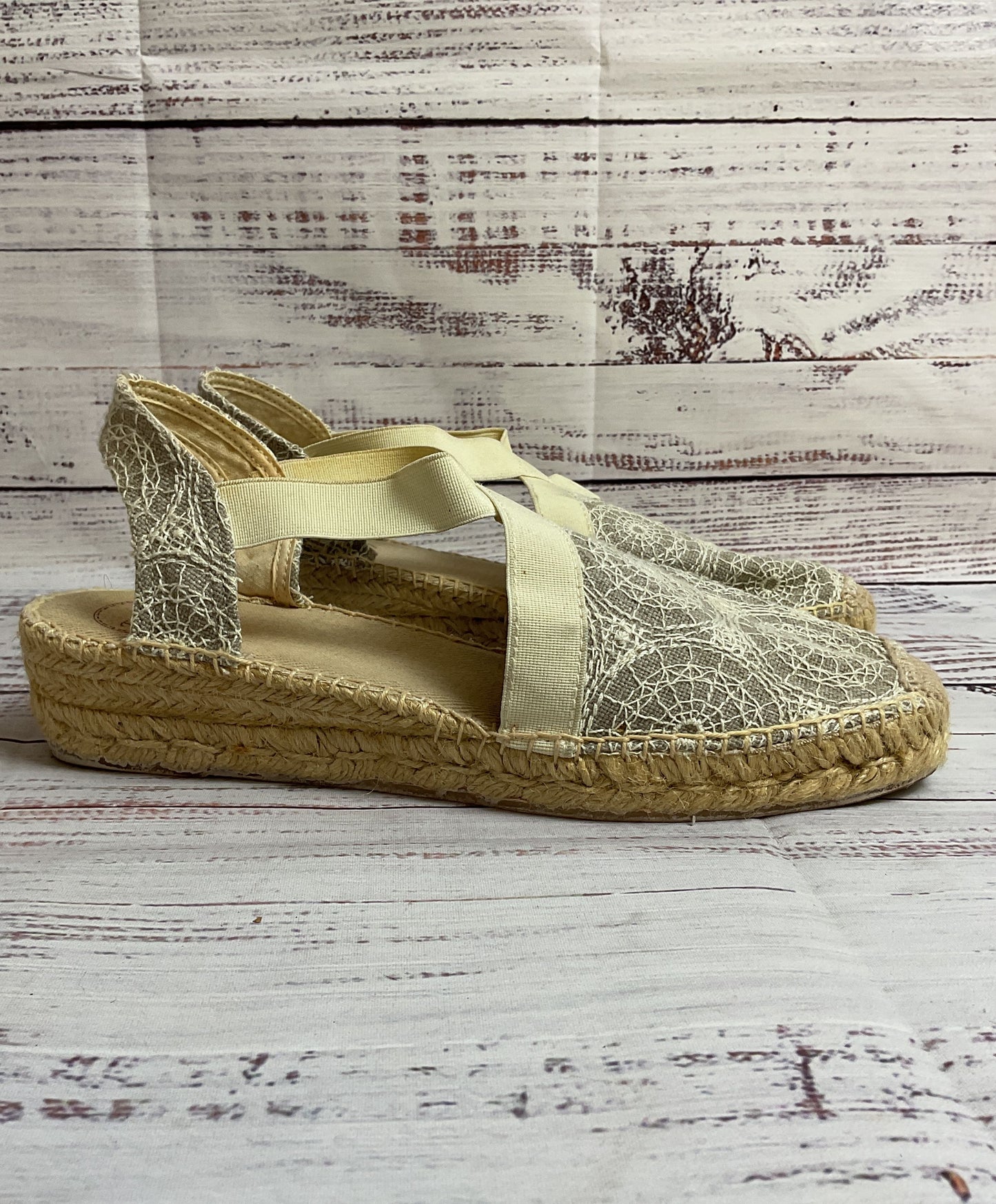 Toni Pons Espadrilles Cream Lace Slingback Casual Shoe Women 39