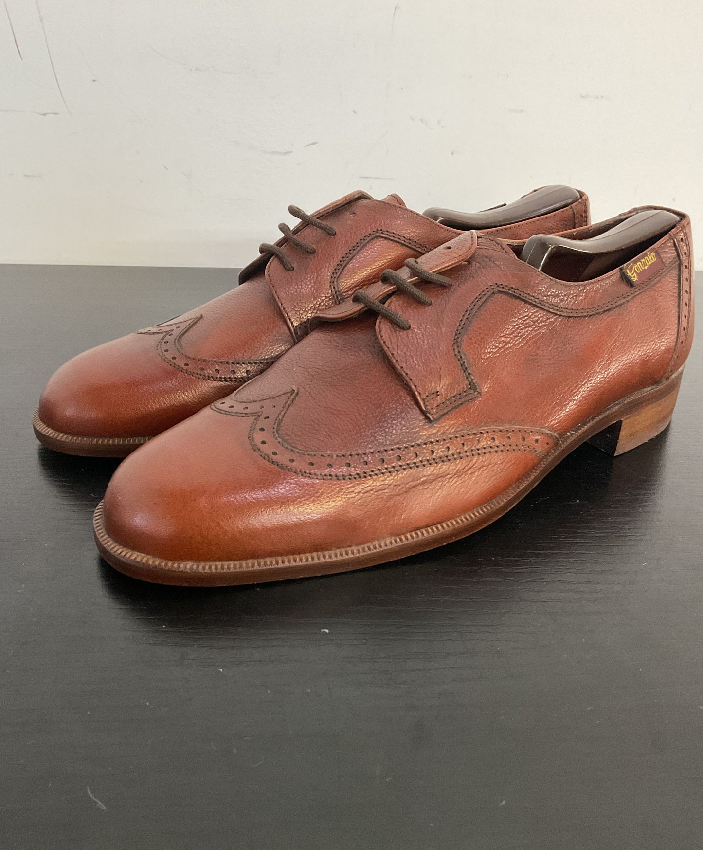 Luis Gonzalo Brown Pala Vega Dress Shoe Men 10 1/2 100% Leather w/ Shoe Tree