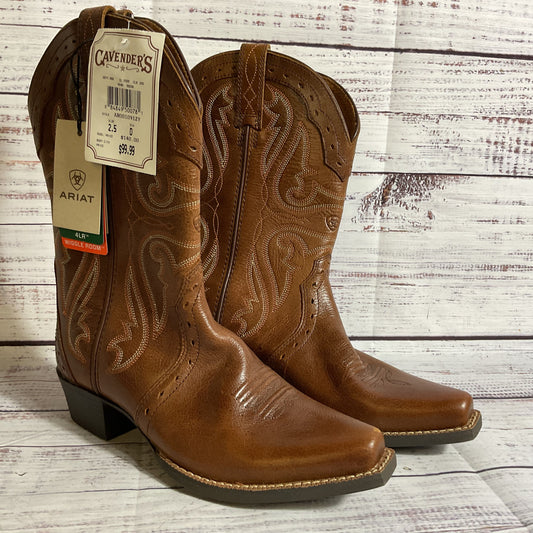 NWD ARIAT Brown Unisex Children's Western Boot- SZ 2.5